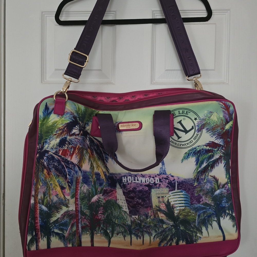 Nicole Lee Purple and Pink Hollywood Travel Bag